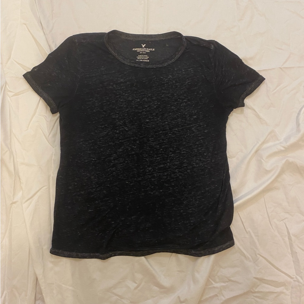 American Eagle black and gray heather short sleeve top